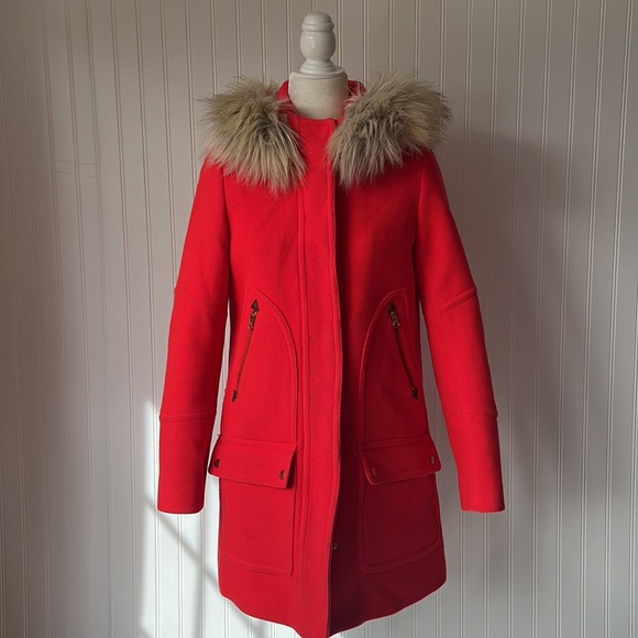JCREW | Poppy Red Chateau Parka Size 2 - Picture 2 of 15